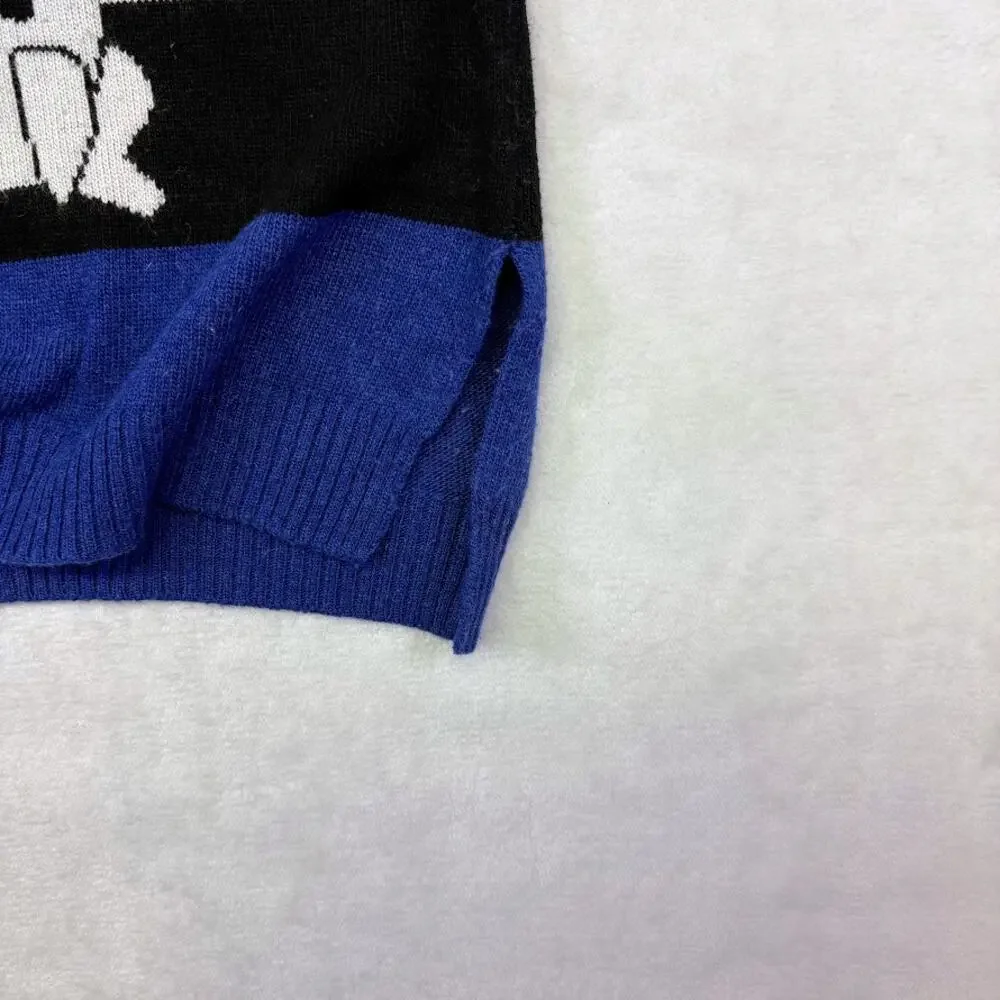 Cliché Couture Dog Sweater Colorblock Graphic Knit Chihuahua Bow Tie Sweater XS